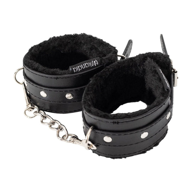 Bondage Kit by Kandid with soft faux-fur cuffs in Black