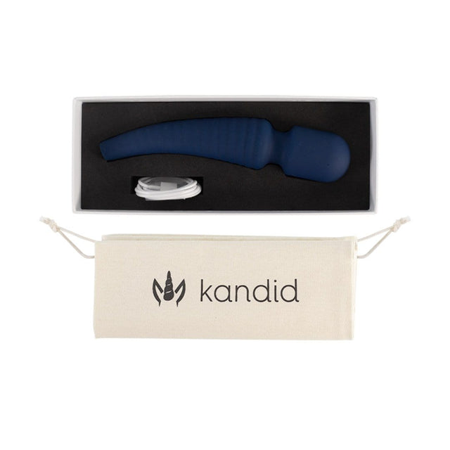 Cordless Wand Vibrator by Kandid with 7 vibration patterns and intensities complete with storage bag and USB cable